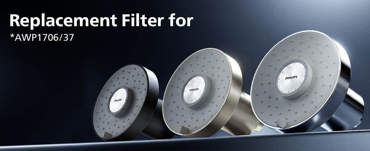 Philips Replacement Filter Cartridge AWP176/37, Compatible with AWP1706 | KDF-55 & Calcium Sulfite Filter for Philips Filtered Shower Head, Helps Reduce Chlorine, Heavy Metals, Impurities