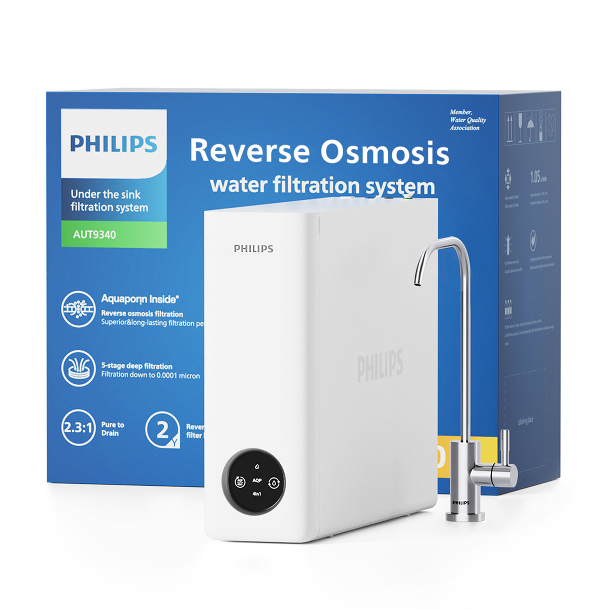 Philips Tankless Reverse Osmosis System, 600 GPD, Self-Cleaning RO System
