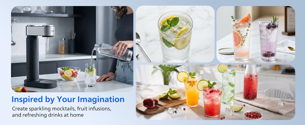 Philips Stainless Sparkling Water Maker Soda Maker Machine with Quick Twist Bottle, Black