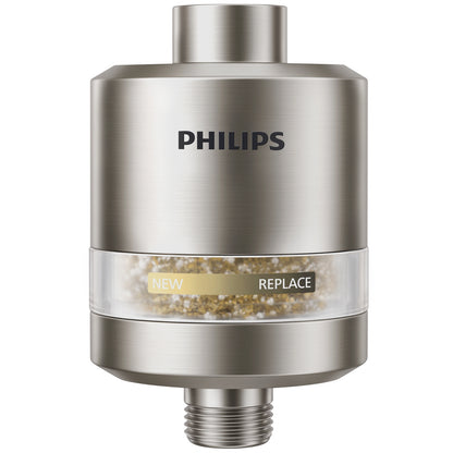 Philips Shower Filter, Visible Window & Clear Filter Cartridge, Nickel