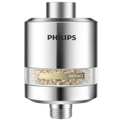 Philips Shower Filter, Visible Window & Clear Filter Cartridge, Chrome