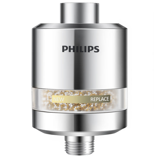 Philips Shower Filter, Visible Window & Clear Filter Cartridge, Chrome